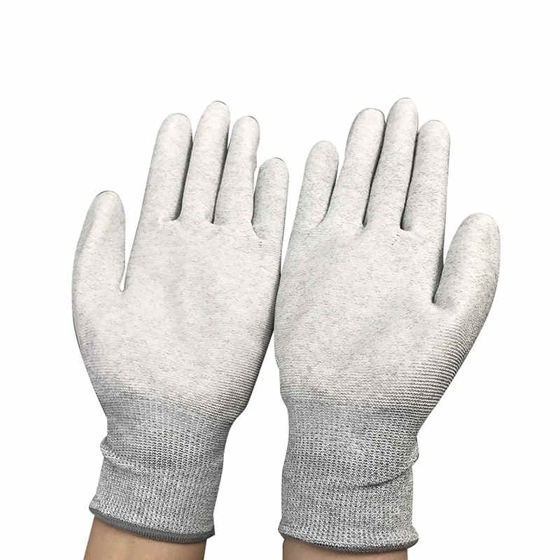 Carbon Fiber Nylon ESD Palm PU Coated handske