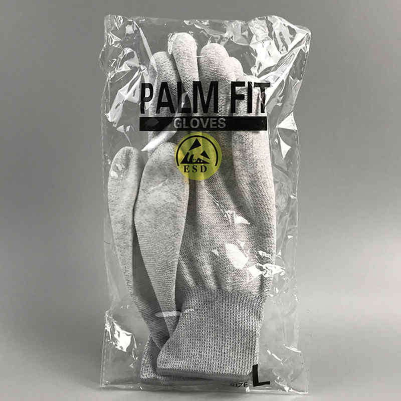 Carbon Fiber Nylon ESD Palm PU Coated handske