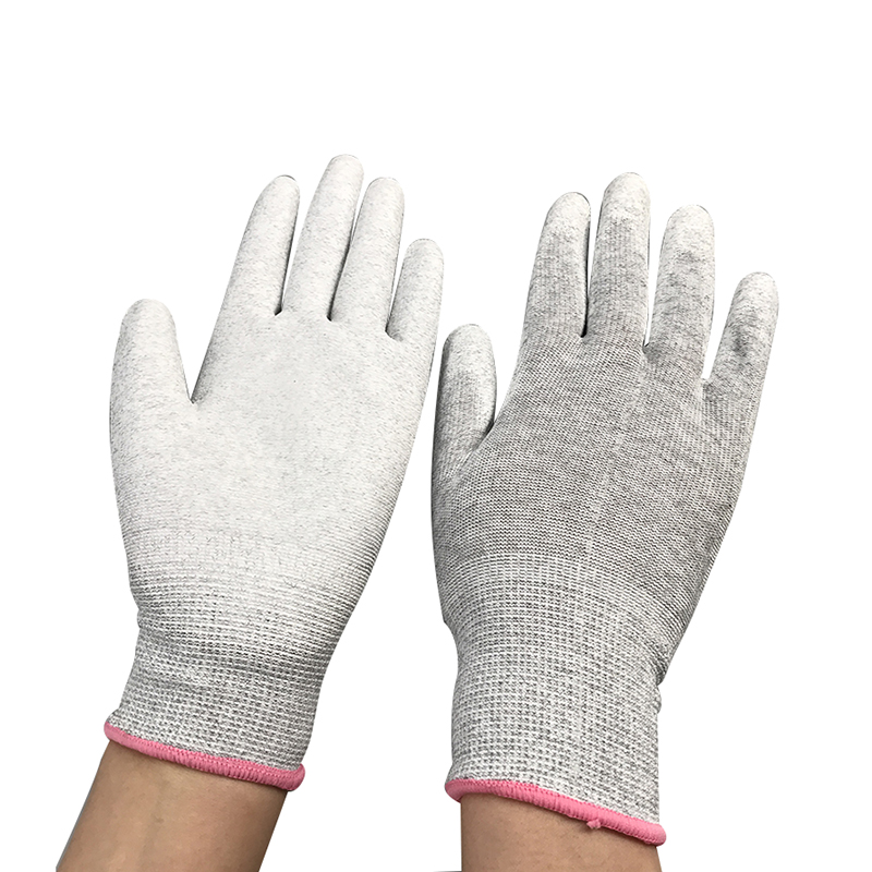 Carbon Fiber Nylon ESD Palm PU Coated handske